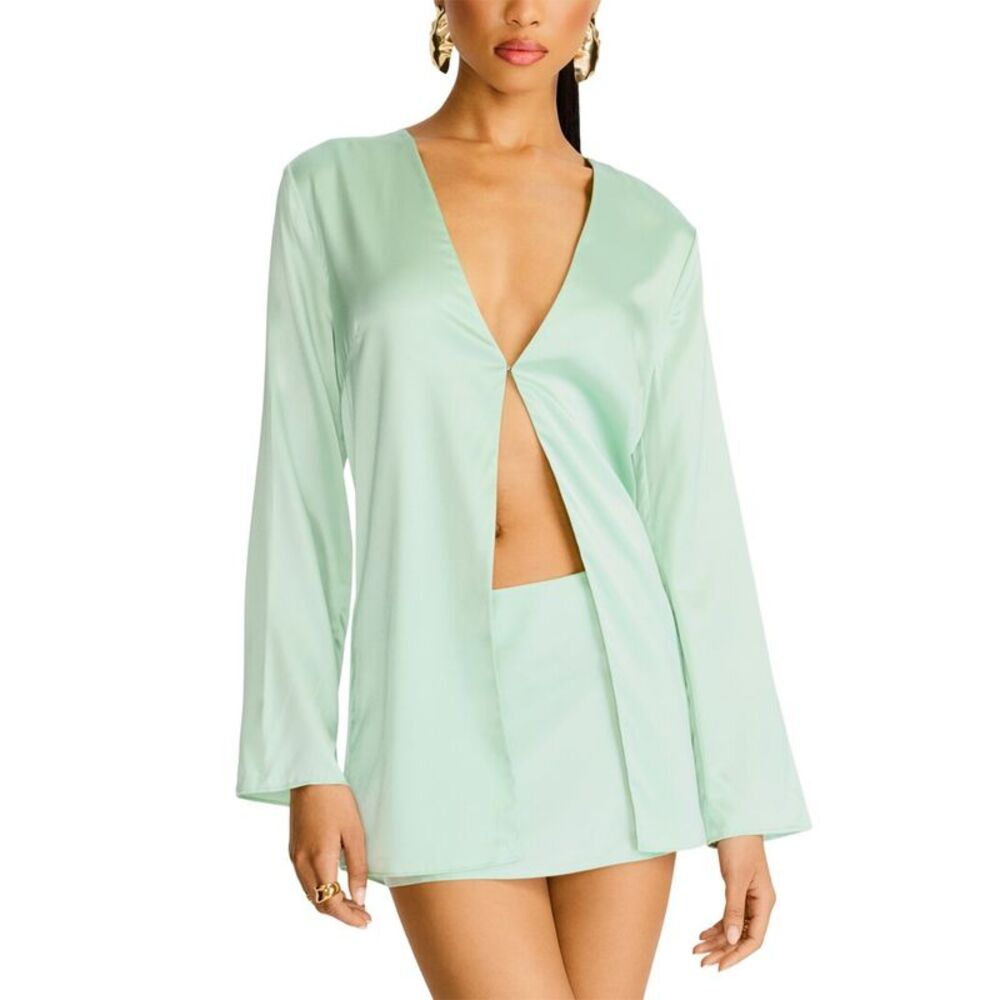 Ser.O.Ya Womens Seroya Odelia Silk-Blend Blouse, Green